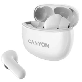 Canyon TWS-5 biela / slúchadlá s mikrofónom / BT 5.3 / puzdro 500mAh (CNS-TWS5W)
