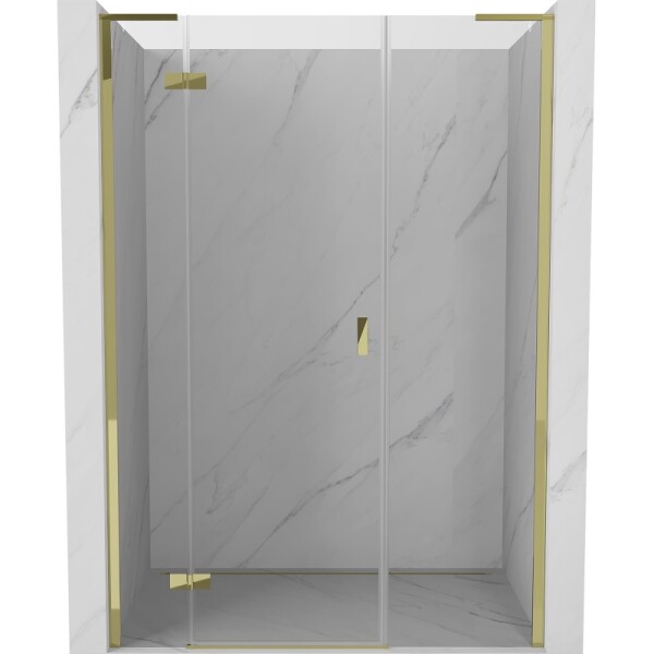 MEXEN/S - Mist-H L sprchové dvere krídlové ľavé 155, transparent, zlatá 8A5L-155-001-50-00-L