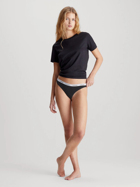 Dámske tangá 000QD5043E UB1 black- Calvin Klein L