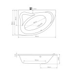 AQUALINE - ORAVA vaňa 150x90x38cm, ľavá, biela G1590