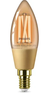WiZ Filament C35 oranžová / Múdra LED žiarovka / E14 / 4,9 W / 370 lm / stmievateľná (SKL000481795)