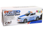 Mamido Elektrické autíčko - Policajné 2v1 Transformers - Zvuky výstrelov Svetla