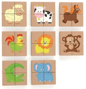 VIGA Drevené magnetické puzzle Zvieratká /32 dielikov/ od 18 mesiacov