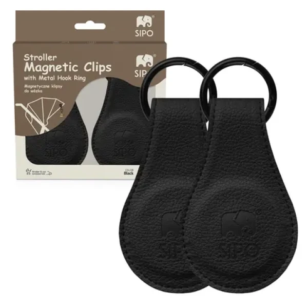 Sipo Magnetické klipy na kočík 2ks čierna