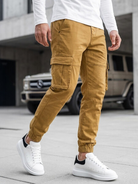 Béžové pánske bojové nohavice FashionStreet UX4177 XL