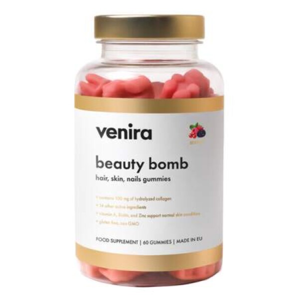 Venira Beauty Bomb nové gumové medvedíky na vlasy nechty a pokožku lesné plody 60 cukríkov