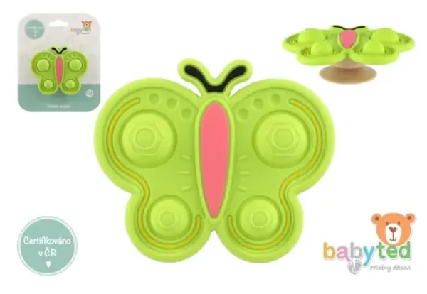 Babyted Točiačik motýlik / Zmyslová hračka / Silikón/plast / 9x5,5 cm / Na karte / 0m+