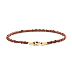 Daniel Wellington Hnedý pletený kožený náramok St Mawes Daniel DW0040174 18,5 cm