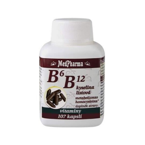 MEDPHARMA B6 a B12 + kyselina listová 107 kapsúl