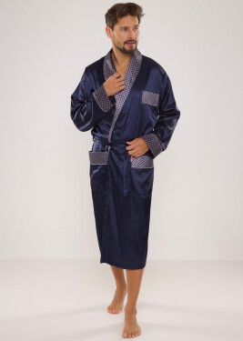 Pánsky župan Adam Satyna 940 Dark blue - De Lafense 3XL tmavě modrá