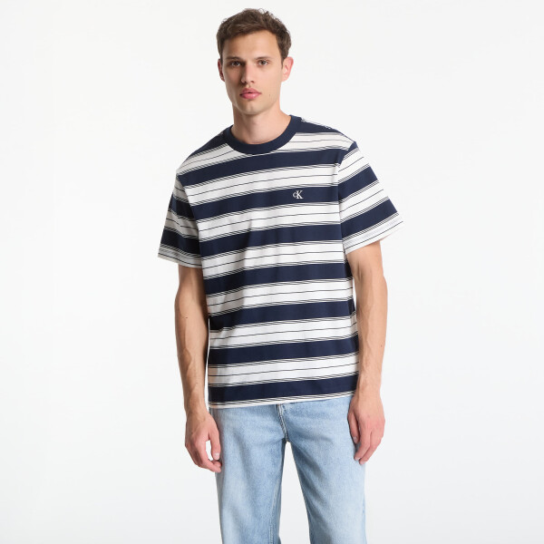 Tričko Calvin Klein Jeans Ss Easy 20S Jersey Stripe Crewneck Tee Dark Sapphire L