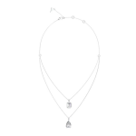 Guess Oceľový dvojitý náhrdelník s kubickými zirkónmi 4G Light JUBN05242JWRHT/U