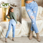 Sexy Highwaist Mom Jeans in Used Look denimblue