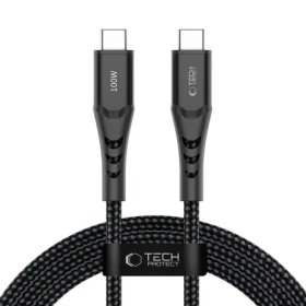Tech-Protect Ultraboost UB11T čierna / Nabíjací kábel / USB-C - USB-C / PD 100W / QC3.0 / 2 m