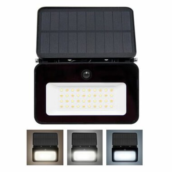 Solight WL913 LED solárny reflektor so senzorom / 6W / 660lm / 3CCT / Li- ION (8592718036638)