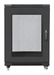 Lanberg FF01 15U 19" čierny / Stojanový rozvádzač / 600×800 mm / Flat pack / Perforované dvere / Voľne stojace (FF01-6815-23B)