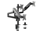 Equip stolný držiak pre 3 monitory čierna / Stolný držiak pre monitor / 17-27" / nosnosť 7 kg / VESA 75-100 mm / 360° (650134)
