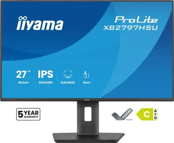 27" IIYAMA ProLite XB2797HSU-B1 čierna / LED / IPS / 1920 x 1080 / 16:9 / 4 ms / 1500:1 / 350cd-m2 / VESA (XB2797HSU-B1)