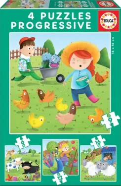 Educa Puzzle Zvieratká z farmy 4v1