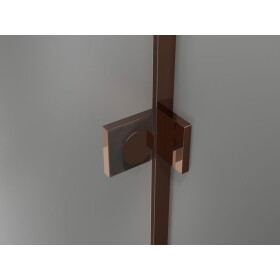 MEXEN/S - Lunar vaňová zástena 2-krídlová ľavá 140 x 150, transparent, ružové zlato 897-140-100-60-00-L