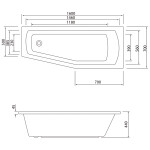 AQUALINE - OPAVA vaňa 160x70x44cm, pravá, biela A1671
