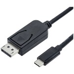 Roline USB-C® / DisplayPort káblový adaptér USB-C ® zástrčka, Konektor DisplayPort 2.00 m čierna 11.04.5836 8K UHD Kábel pre displeje USB-C®; 11.04.5836