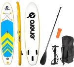 ENERO Paddleboard žlto-modro-biela / Nafukovacia SUP sada s pádlom / 320 x 76 x 15 cm / Nosnosť 130 kg (1019970)