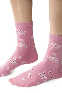 Dámske vzorované ponožky 099 Růžová 35-37