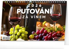 NOTIQUE Stolový kalendár Putovanie za vínom 2026, 23,1 x 14,5 cm (PGS-35334)