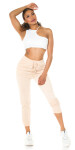 Trendy high-waist jogging pants pink L/XL