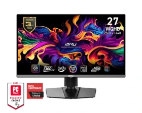 26.5" MSI MPG 271QRXDE QD-OLED čierna / WQHD / QD-OLED / 16:9 / 0.03ms / 1500000:1 / 1000cd-m2 / HDMI+DP+USB-C / VESA (9S6-3CD79A-006)