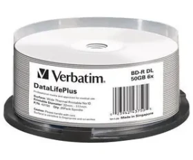 Verbatim BD- R Blu-Ray 25ks Printable / Blu-ray disk / 50GB / 6x / Vreteno (43750)