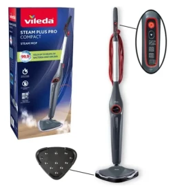 Vileda Steam PLUS Pro / Parný mop / 1550W / nádrž 0,4 l / kábel 6 m (180839)