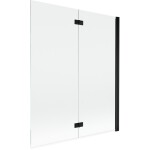 MEXEN - MIST vaňová zástena 140x150 cm 6mm 2-s, čierna, číra, pravá 8A9-140-002-70-00-P