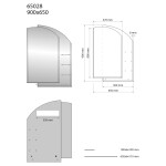 AQUALINE - Zrkadlo WEGA s poličkami 65x90cm 65028