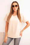 Dámska bavlnená blúzka klasického strihu béžová UNI