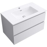CERANO - Kúpeľňová skrinka Carole - biela matná + keramické umývadlo Novo - biela lesklá - 101x49,5x46,5 CER-979864