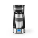 Nedis KACM310FBK čierna / Kávovar na prekvapkávanú kávu / 750 W / kávový filter / 0.4 l / 1 šálka / cestovný hrnček (KACM310FBK)