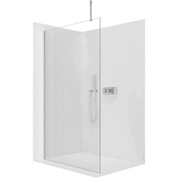 CERANO - Sprchová zástena Walk-in Onyx Top Cube Ľ/P - 8 mm - hranatá vzpera - chróm, transparentné sklo - 30x200 CER-DY101-50-206