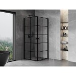 MEXEN/S - Mist-B Duo sprchovací kút dvere krídlové 80 x 80, čierna kratka, čierna 8A2-080L-080P-70-77