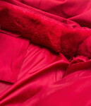 Červená dámska zimná bunda s kožušinovým stojačikom (5M769-270) odstíny červené S (36)