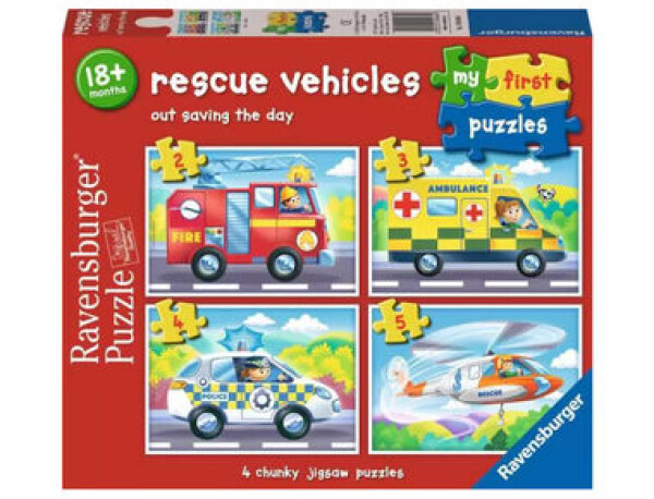 Ravensburger Moje prvé puzzle Záchranárske vozidlá 2/3/4/5 dielikov