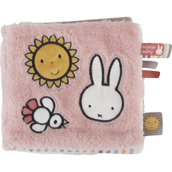 Little Dutch Textilná knižka s aktivitami zajačik Miffy Fluffy Pink