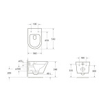 SAPHO - PACO závesná WC misa, Vortex Rimless, 36x53cm, biela PZ1012V