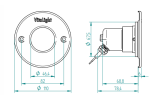 LED Svetlo Hugo Lahme - RGBW farebné; 24 V; 4 LED, Ø 110 mm, nerez