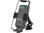 TechniSat Smartcharge 2 Nabíjací držiak telefónu do auta čierna / 65-100 mm / do mriežky / na sklo / Qi / USB-C / 10W (V058H)