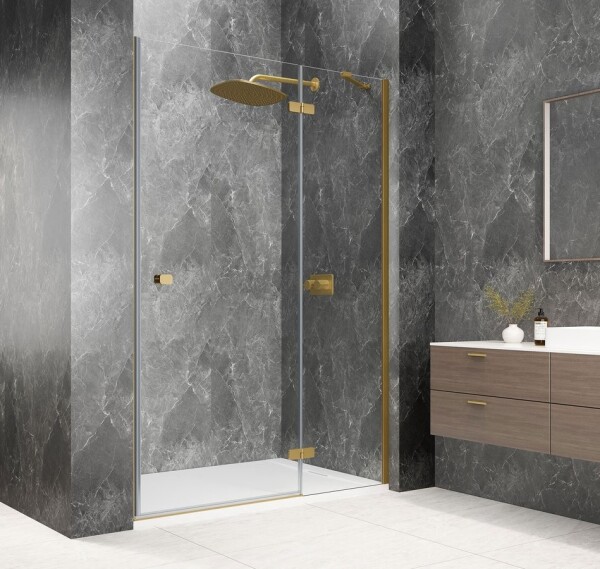 POLYSAN - GLOBE GOLD MATT sprchové dvere do niky 900, číre sklo, pravé GB1090RG