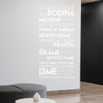Veselá Stena Samolepka V tomto dome Farba: šedá, Veľkosť: 100 x 207 cm
