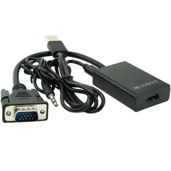 MicroConnect Converter s USB a audio jackom VGA (M) - HDMI (F) čierna (MONGGHDMI)