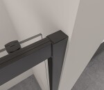 CERANO - Sprchovací kút Varone LINE Ľ/P - 6 mm - čierna matná, transparentné sklo - 90x90x195 - posuvný CER-DY505B-9093
